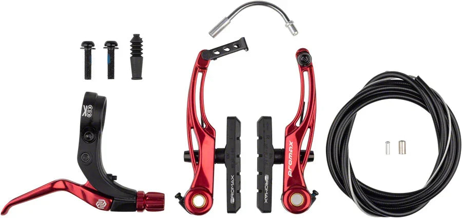 P-1/Click V-Point Linear Pull Brake Kit - 108mm Red - Bicycle Warehouse