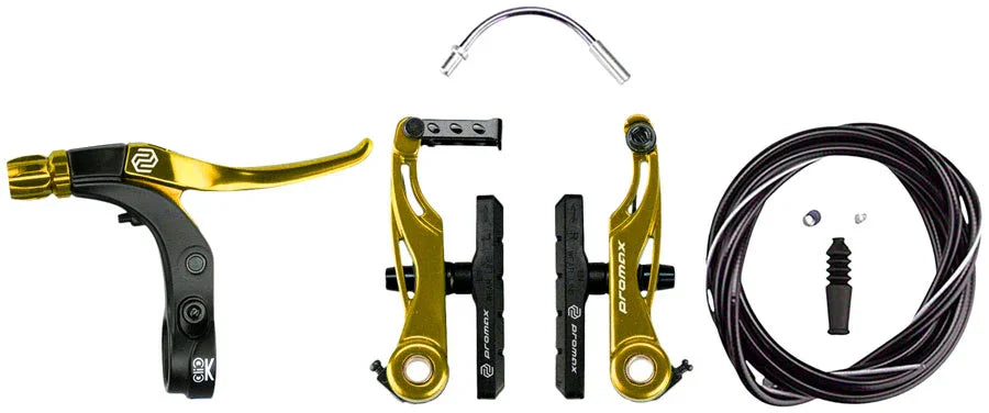 P-1/Click V-Point Linear Pull Brake Kit- 85mm Gold - Bicycle Warehouse