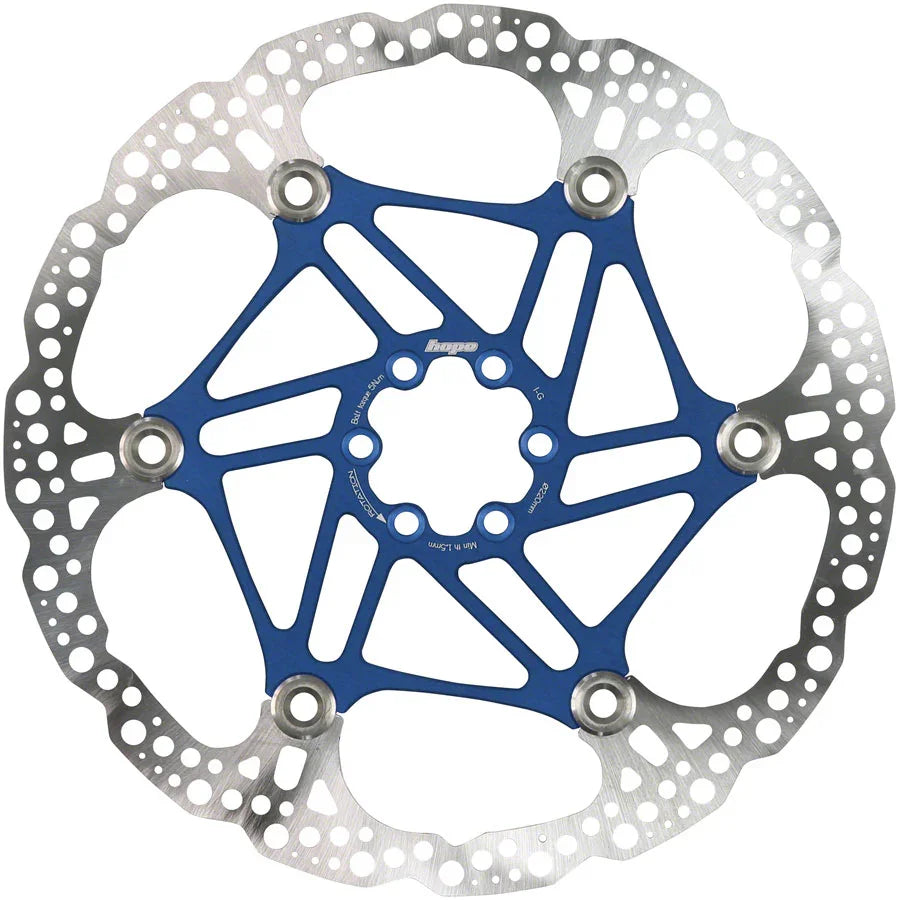 Floating Disc Brake Rotor - 220mm 6-Bolt Blue - Bicycle Warehouse