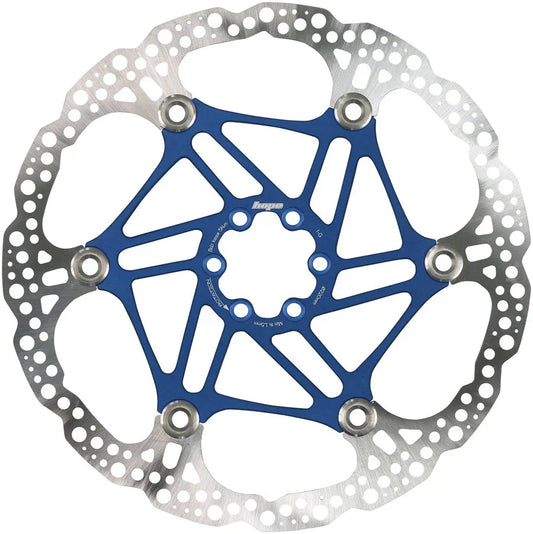 Floating Disc Brake Rotor - 220mm 6-Bolt Blue - Bicycle Warehouse