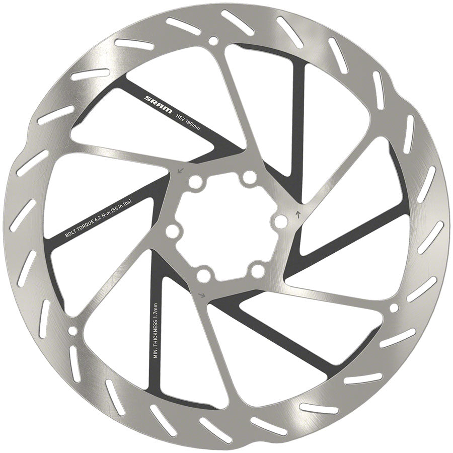 SRAM HS2 Disc Brake Rotor - 180mm, 6-Bolt, Rounded - Brake Rotors - Bicycle Warehouse