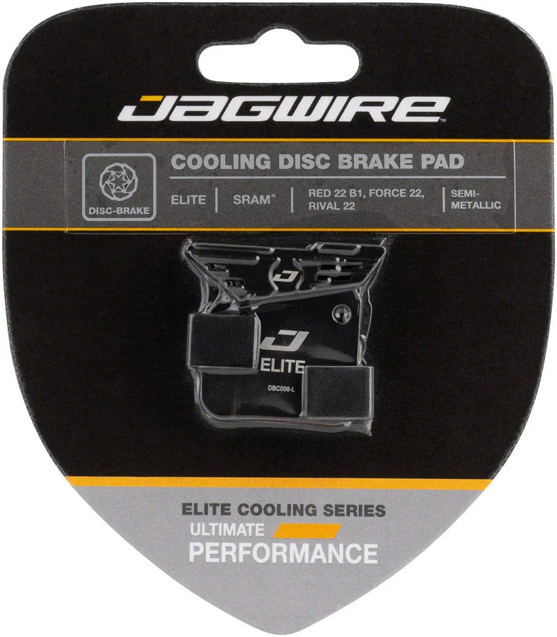 Elite Cooling Disc Brake Pad - Semi-Metallic Aluminum Backed Fits SRAM Red 22 B1 Force 22 A1 Rival 22 A1 Apex 1 A1 - Bicycle Warehouse