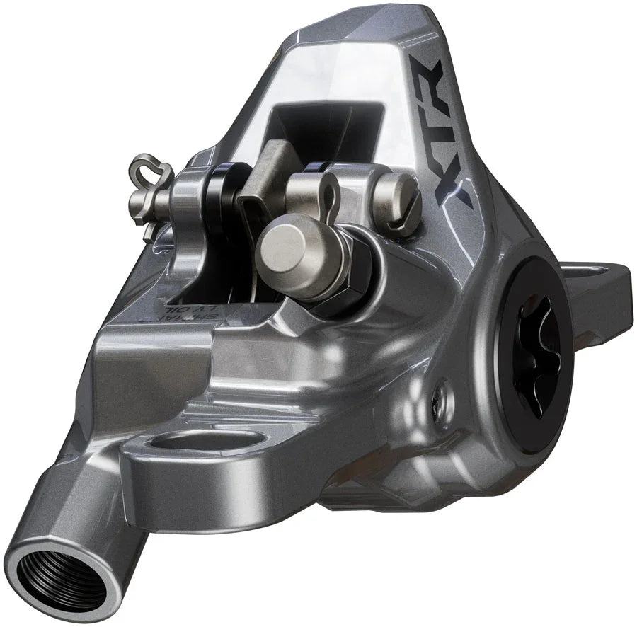 Shimano XTR M9200 XC Disc Brake Lever - Left/Front Post Mount 2-Piston Caliper SM-BH90-SS Hose Metal Pads Gray - Bicycle Warehouse