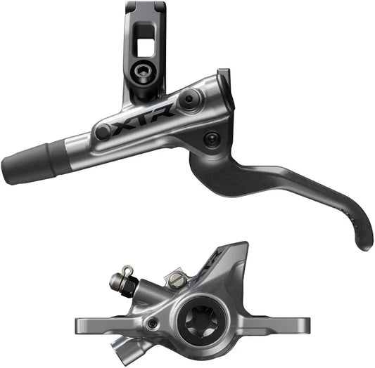 Shimano XTR M9200 XC Disc Brake Lever - Left/Front Post Mount 2-Piston Caliper SM-BH90-SS Hose Metal Pads Gray - Bicycle Warehouse