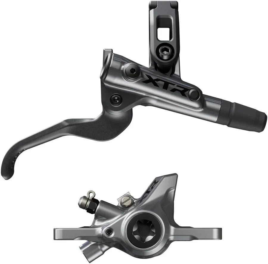 Shimano XTR M9200 XC Disc Brake Lever - Right/Rear Post Mount 2-Piston Caliper SM-BH90-SS Hose Metal Pads Gray - Bicycle Warehouse
