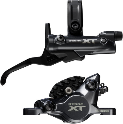 Shimano Deore XT M8200 Disc Brake Lever - Right/Rear Post Mount 2-Piston Caliper SM-BH90-SBM Hose Fin Metal Pads BLK - Bicycle Warehouse