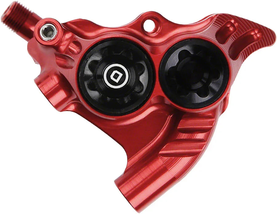 RX4+ Disc Brake Caliper - Flat Mount Rear +20mm DOT Type Red - Bicycle Warehouse