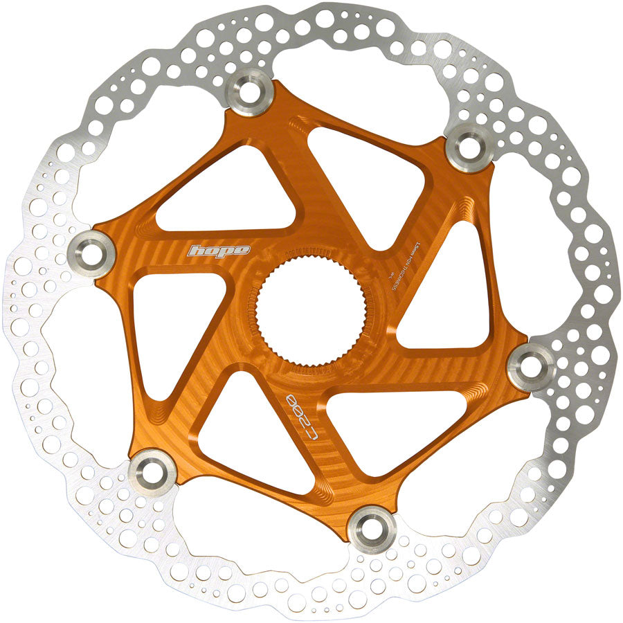 MTB Floating Centre-Lock Disc Brake Rotor - 200mm Center-Lock Orange - Bicycle Warehouse