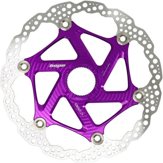 MTB Floating Centre-Lock Disc Brake Rotor - 200mm Center-Lock Purple - Bicycle Warehouse