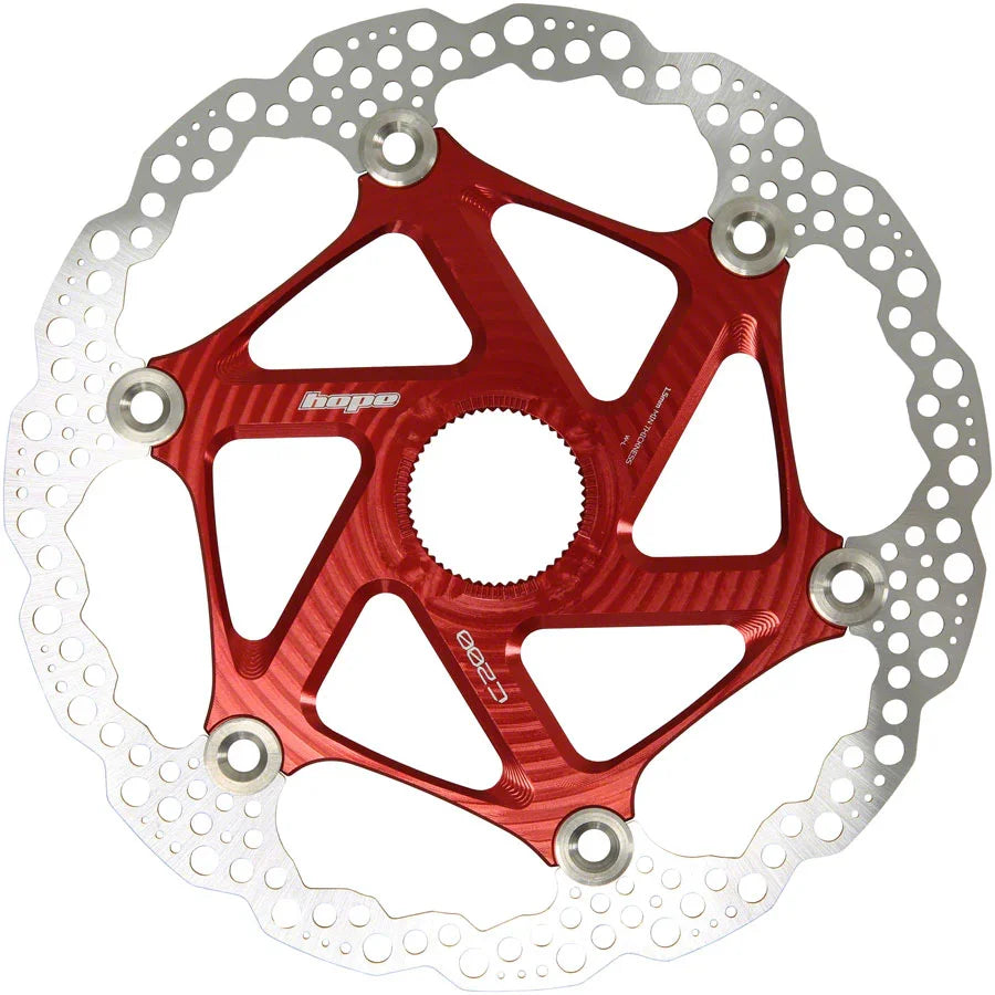 MTB Floating Centre-Lock Disc Brake Rotor - 200mm Center-Lock Red - Bicycle Warehouse