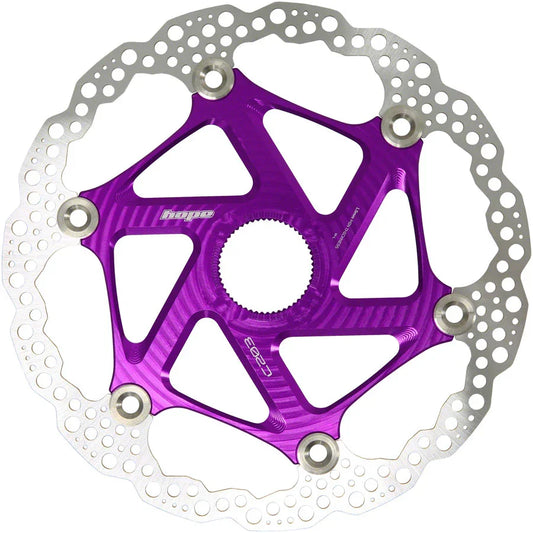 MTB Floating Centre-Lock Disc Brake Rotor - 203mm Center-Lock Purple - Bicycle Warehouse