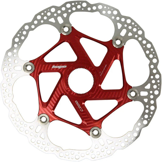 MTB Floating Centre-Lock Disc Brake Rotor - 220mm Center-Lock Red - Bicycle Warehouse