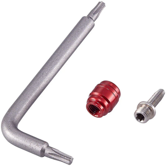 Bulk Hydraulic Brake Hose Fitting Kit 50 Threaded Hose Barbs 50 Red Compression Fittings 1 T8 Torx Wrench - Bicycle Warehouse