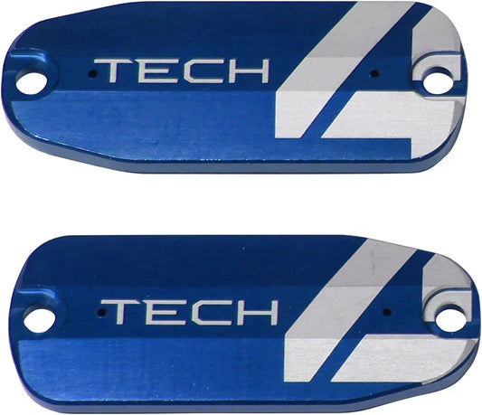 Tech 4 Brake Lever Reservoir Lid - Blue Pair - Bicycle Warehouse