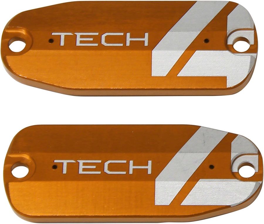 Tech 4 Brake Lever Reservoir Lid - Orange Pair - Bicycle Warehouse