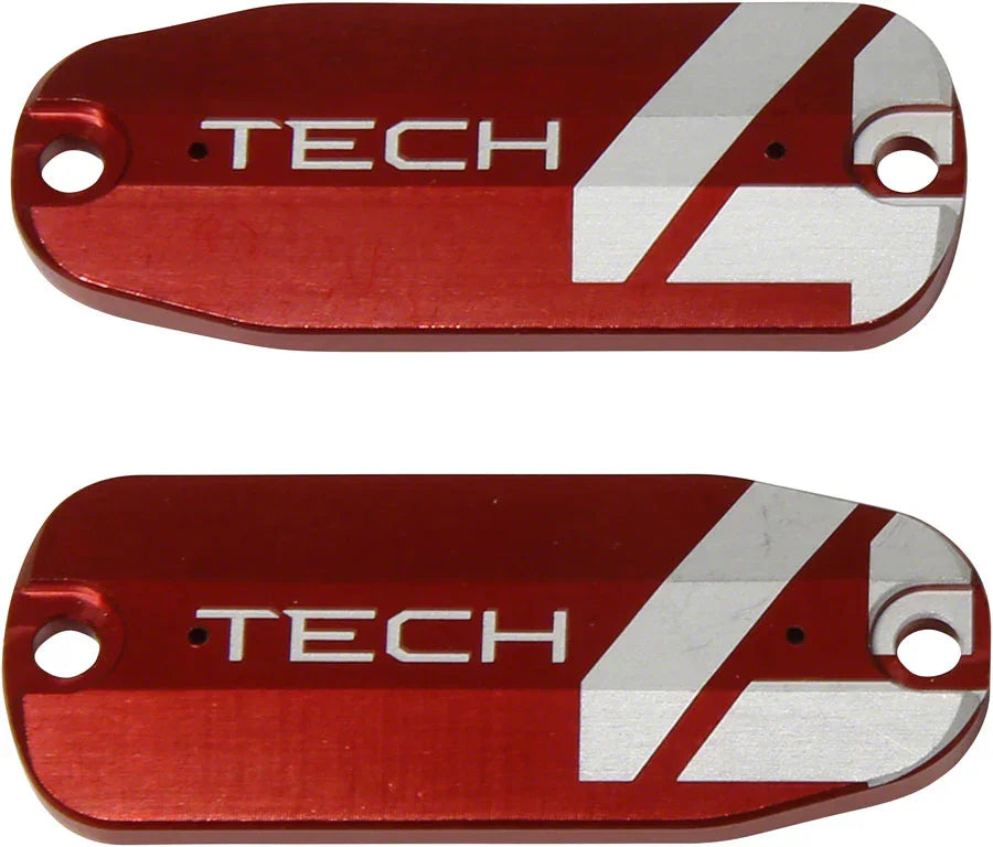 Tech 4 Brake Lever Reservoir Lid - Red Pair - Bicycle Warehouse