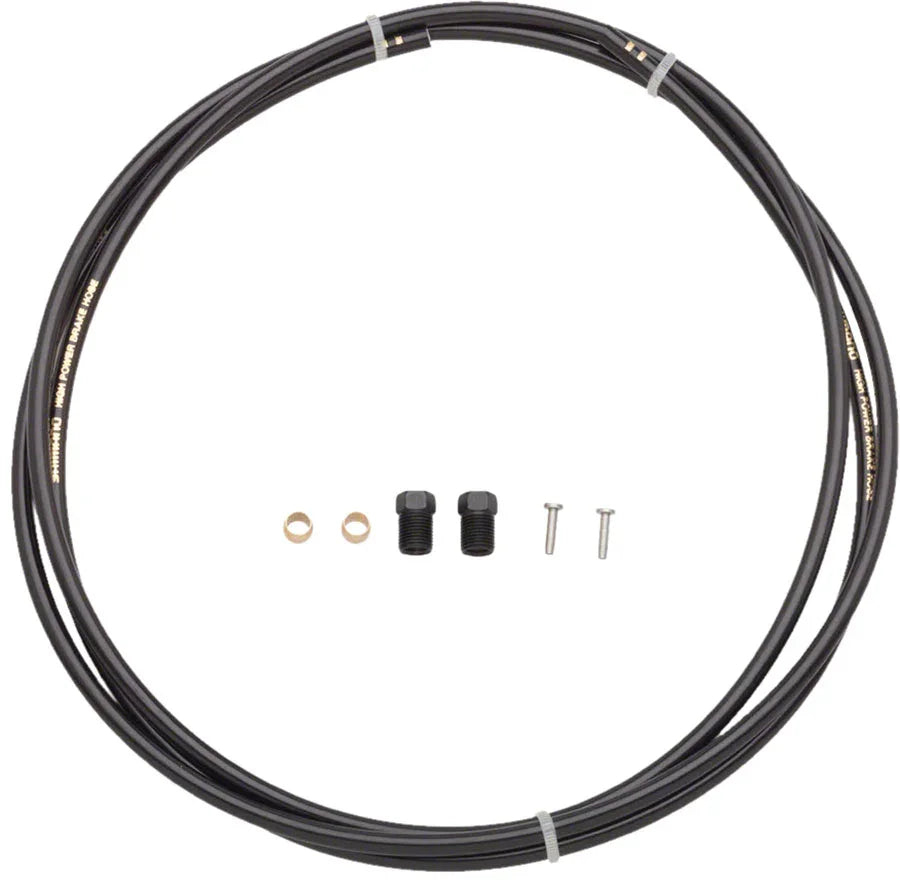 SM-BH90-SS High Pressure Disc Brake Hose Kit - Straight Caliper Caliper Connector 1700mm BLK - Bicycle Warehouse
