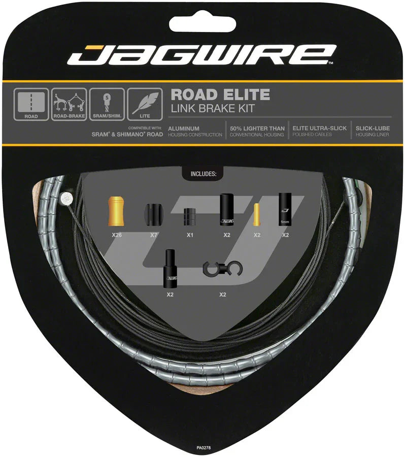 Jagwire Road Elite Link Brake Cable Kit SRAM/Shimano Ultra-Slick Uncoated Cables - Bicycle Warehouse