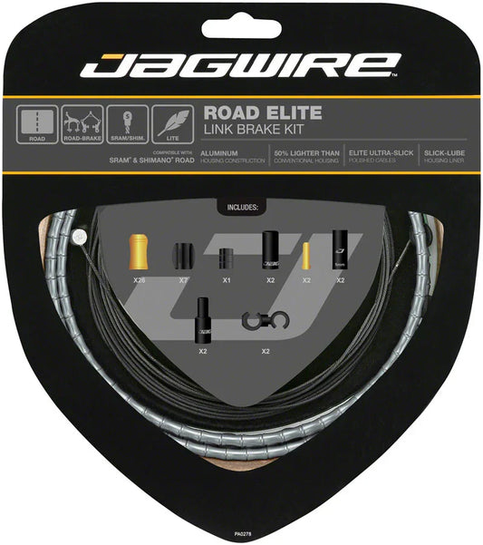 Jagwire Road Elite Link Brake Cable Kit SRAM/Shimano Ultra-Slick Uncoated Cables - Bicycle Warehouse