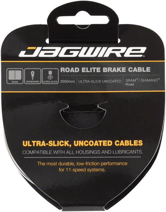 Elite Ultra-Slick Brake Cable 1.5x2000mm Polished Slick Stainless SRAM/Shimano Road - Bicycle Warehouse