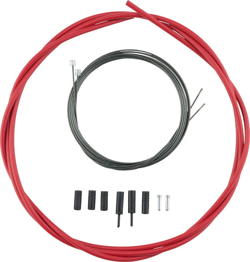 Road Optislick Derailleur Cable and Housing Set Red - Bicycle Warehouse