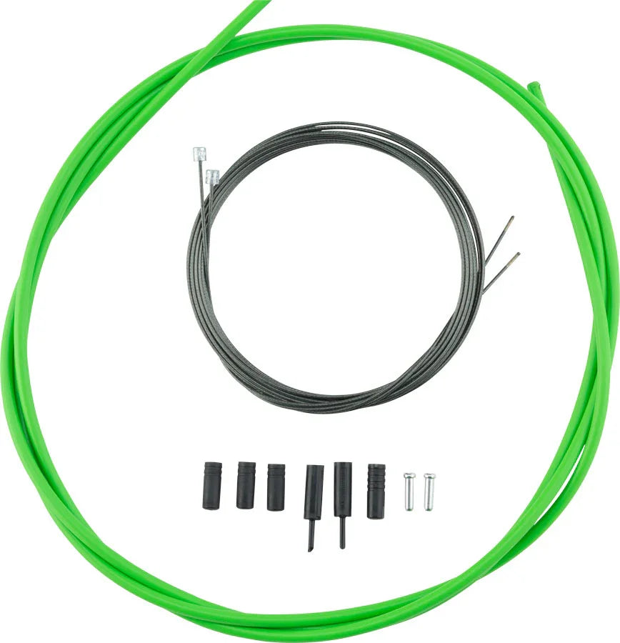 Road Optislick Derailleur Cable and Housing Set Green - Bicycle Warehouse