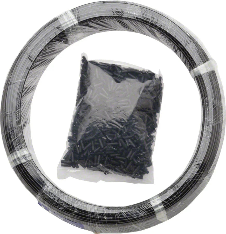 Basics Derailleur Housing - 4mm 200M Shop Box with End Caps Black - Bicycle Warehouse