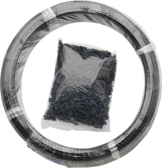 Basics Derailleur Housing - 4mm 200M Shop Box with End Caps Black - Bicycle Warehouse