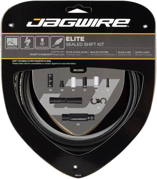 Elite Sealed Shift Cable Kit - SRAM/Shimano Ultra-Slick Uncoated Cables BLK - Bicycle Warehouse