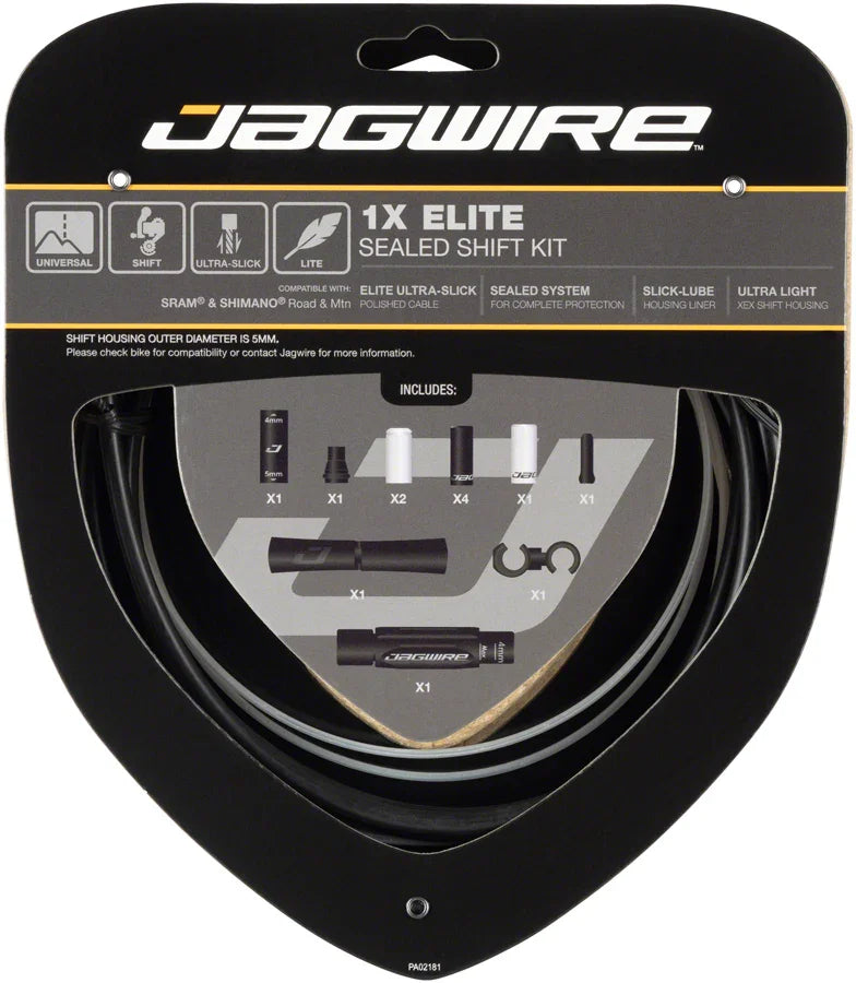 Jagwire Elite Sealed Shift Cable Kit - SRAM/Shimano Polished Ultra-Slick Cables - Bicycle Warehouse