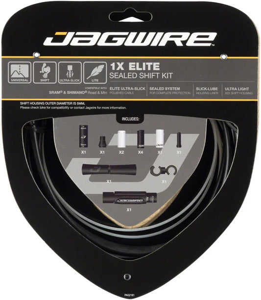 Jagwire Elite Sealed Shift Cable Kit - SRAM/Shimano Polished Ultra-Slick Cables - Bicycle Warehouse