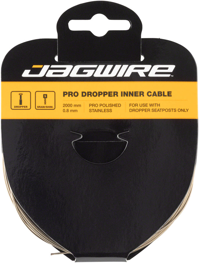 Jagwire Pro Dropper Inner Cable - 0.8 x 2000mm Polished Stainless Steel - Bicycle Warehouse