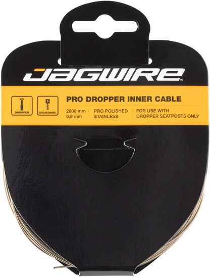 Jagwire Pro Dropper Inner Cable - 0.8 x 2000mm Polished Stainless Steel - Bicycle Warehouse