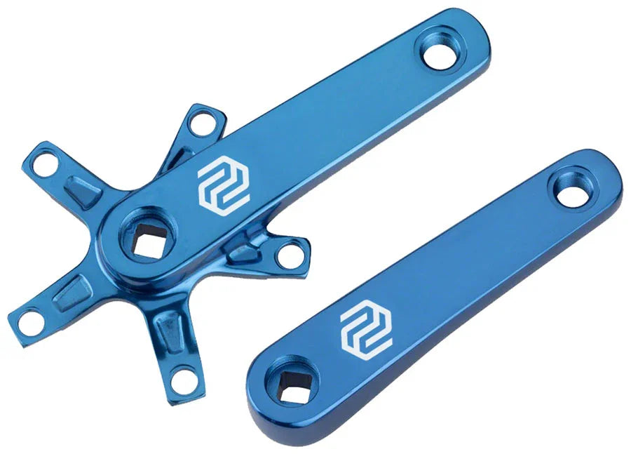 SQ-1 Crank Arm Set - 140mm Square Taper JIS Spindle Interface 110mm BCD Blue - Bicycle Warehouse