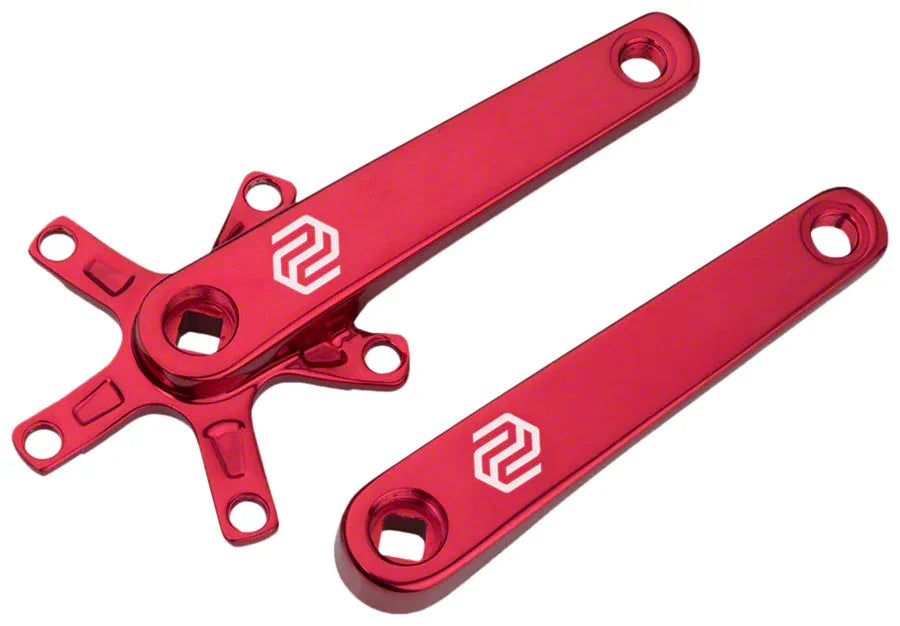 SQ-1 Crank Arm Set - 170mm Square Taper JIS Spindle Interface 110mm BCD Red - Bicycle Warehouse