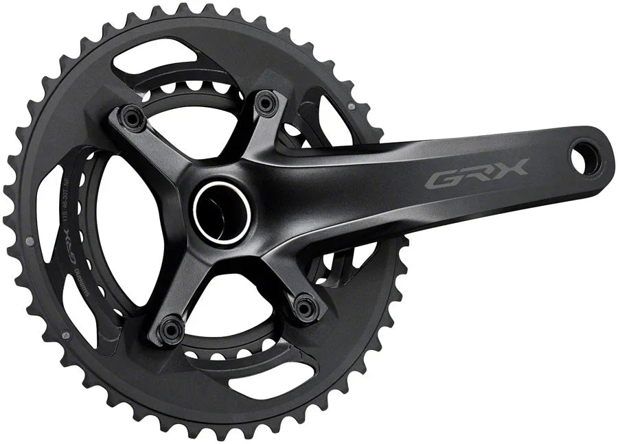 GRX FC-RX600-11 Crankset - 170mm 11-Speed 46/30t 110/80 BCD Hollowtech II Spindle Interface BLK - Bicycle Warehouse