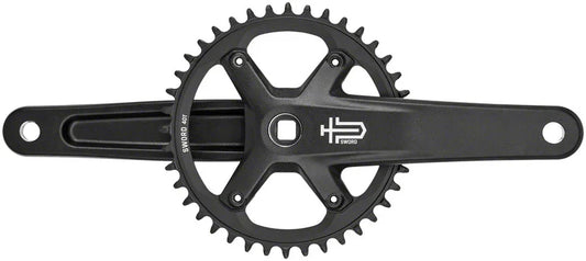 Sword BLK 1x Crankset - 175mm 9/10-Speed 40t 110 Asym BCD JIS Square Taper Spindle Interface BLK - Bicycle Warehouse