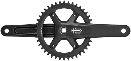 Sword BLK 1x Crankset - 170mm 9/10-Speed 42t 110 Asym BCD JIS Square Taper Spindle Interface BLK - Bicycle Warehouse