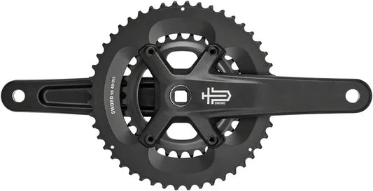 Sword BLK 2x Crankset - 170mm 9-Speed 48/31t 110/80 Asym BCD JIS Square Taper Spindle Interface BLK - Bicycle Warehouse