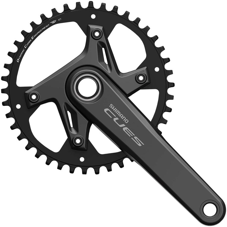 Shimano CUES FC-U6040-1 Crankset - 175mm 9/10/11-Speed 40t Asymmetric 110 BCD Hollowtech 2 Crankarms BLK - Bicycle Warehouse