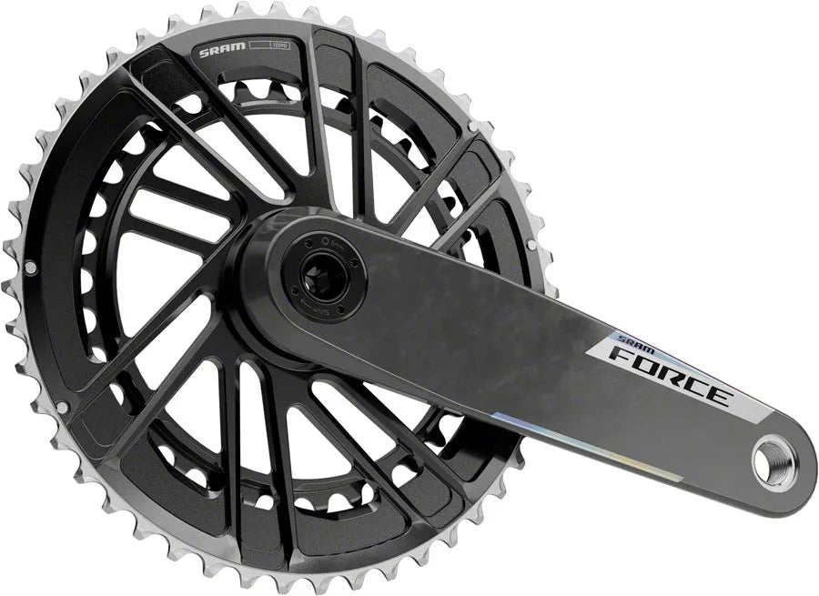 SRAM Force AXS D1 165mm Crank Arm Set - 8-Bolt DUB, Gloss Carbon, No Rings