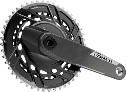SRAM Force AXS Power Meter Crankset - 160mm 12-Speed 48/35t Thread Mount 8-Bolt PM Spider DUB Spindle Carbon E1 - Bicycle Warehouse