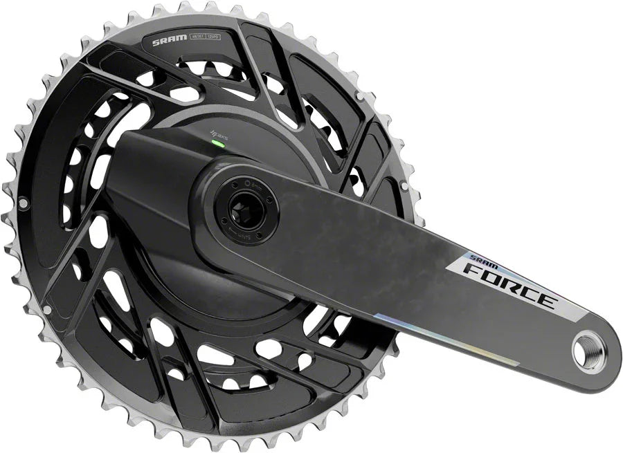 SRAM Force AXS Power Meter Crankset - 172.5mm 12-Speed 48/35t Thread Mount 8-Bolt PM Spider DUB Spindle Carbon E1 - Bicycle Warehouse