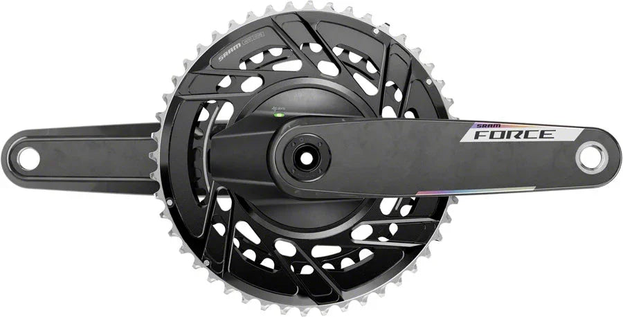 SRAM Force AXS Power Meter Crankset - 175mm 12-Speed 48/35t Thread Mount 8-Bolt PM Spider DUB Spindle Carbon E1 - Bicycle Warehouse
