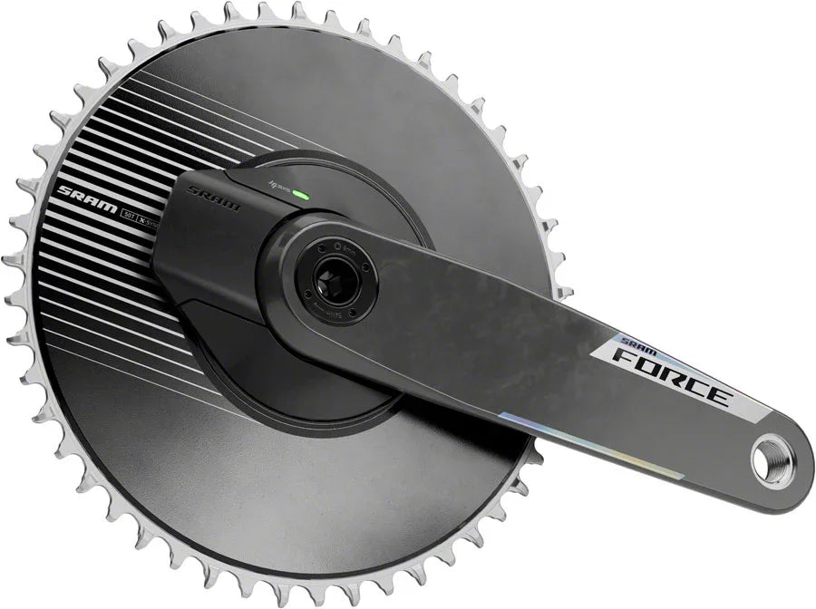 SRAM Force 1 AXS Power Meter Crankset - 170mm 12-Speed 50t Aero PM Chainring 8-Bolt Direct Mount DUB Spindle Carbon E1 - Bicycle Warehouse