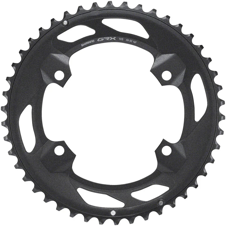 FC-RX600-10 Chainring - 46t 110 BCD For 2x10 Black - Bicycle Warehouse