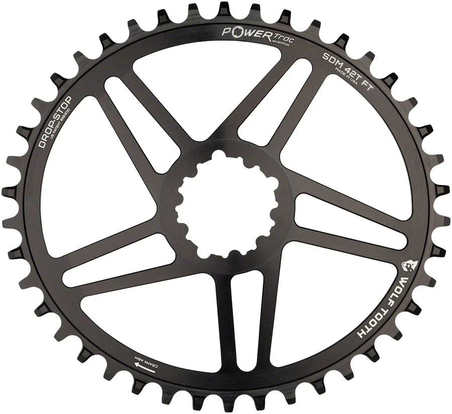 Elliptical Direct Mount Chainring - 38t SRAM Direct Mount 6mm Offset Drop-Stop Flattop Compatible BLK - Bicycle Warehouse
