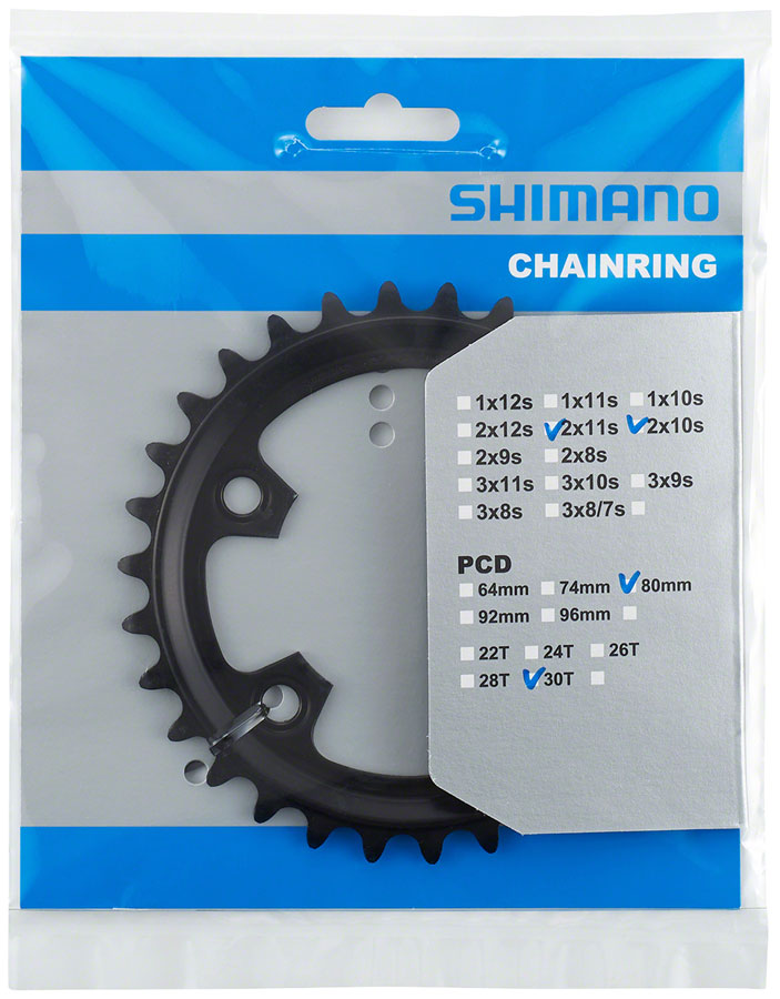 FC-RX600-10/11 Chainring - 30t 80mm BCD For 2x10 and 2x11 Black - Bicycle Warehouse