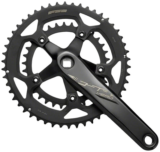 Full Speed Ahead Vero Compact 2x Crankset - 170mm 9-Speed 50/34t 5-Bolt 110 BCD JIS Spindle Interface N11 BLK - Bicycle Warehouse