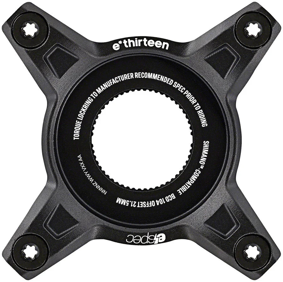 e*thirteen e*spec 104BCD Aluminum Direct Mount Spider - 104BCD 55mm CL Incl. Bolts Shimano EP8 BLK - Bicycle Warehouse